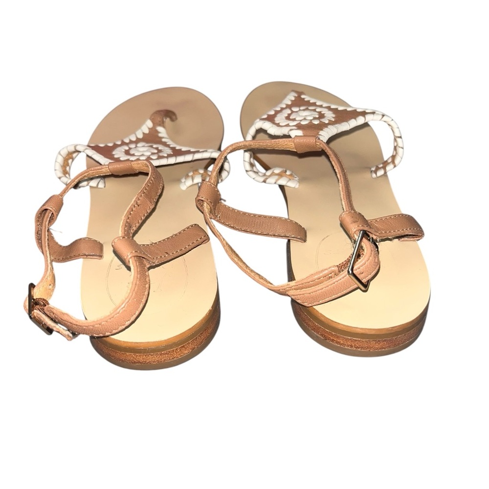 Jack Rogers women’s Maci Brown and White Sandals size 6.5 - Picture 3 of 7